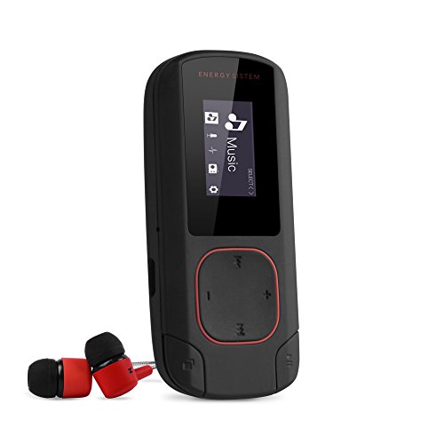 Energy Sistem MP3 Clip Bluetooth (Reproductor MP3 con Pantalla, Bluetooth, 8GB, Clip de Enganche, Radio FM y Lector de Tarjeta microSD) - Rojo Coral