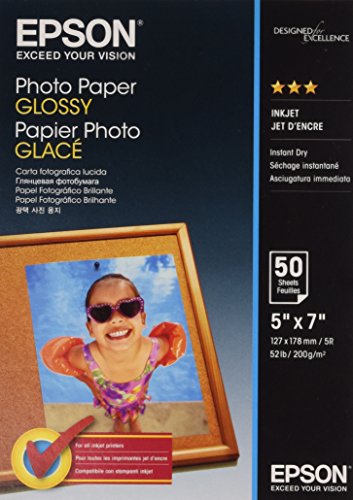 Epson Photo Paper Glossy - Papel fotográfico brillante, 127 x178 mm, 50 hojas