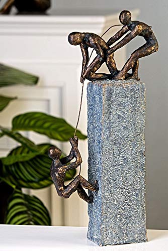 Escultura "assistance", artificial, Antik-gris Base color bronce Figuras, H 43 cm, B 18 cm