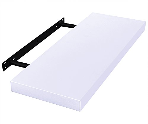 EUGAD Estantería Pared Madera Blanco Estante Flotante para Colgar Libro CD en Cocina Salon Dormitorio 50cm 0090QJ