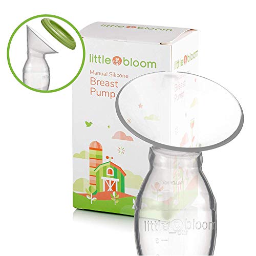 Extractor de leche de Silicona Littlebloom - Extracto leche materna 100% libre de BPA Manual Cierre Manos Libres Y Tapas para Almacenamiento