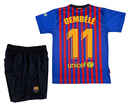FCB CB Kit Primera Equipación Infantil Dembele del FC Barcelona Producto Oficial Licenciado Temporada 2018-19 (Talla 12)