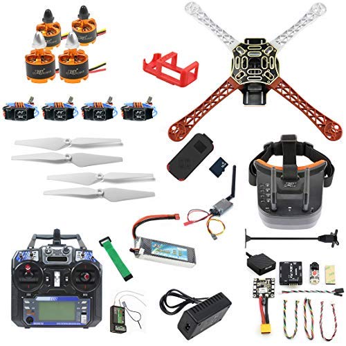 FEICHAO DIY RC Drone Kit F450-V2 FPV Quadcopter con Controlador FS I6 Mini PIX Mini GPS Q6 4K Gran Angular Cámara de acción FPV Watch / FPV Goggles Kit Completo Drone Kit (FPV Goggles Version)