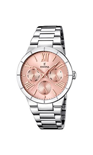 Festina F16716/3 - Reloj de cuarzo para mujer, con correa de acero inoxidable, color plateado