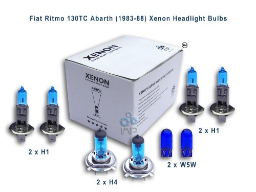 Fiat Ritmo 130TC Abarth (1983-88) Xenon Headlight Bulbs H1, H1, H4, W5W