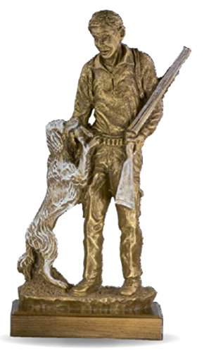 Figura cazador con perro GRABADA escultura PERSONALIZADA figuras caza menor