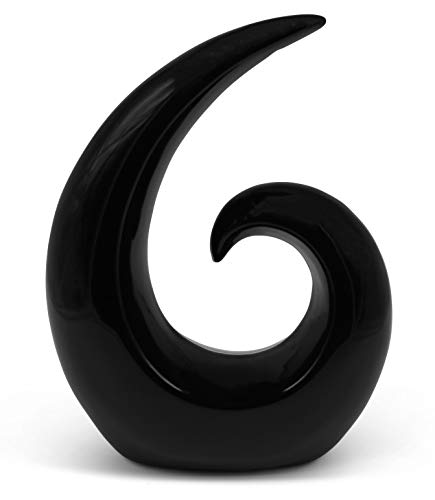 Fina Knick - Escultura de cerámica (decoración moderna, 20 cm de alto), color negro
