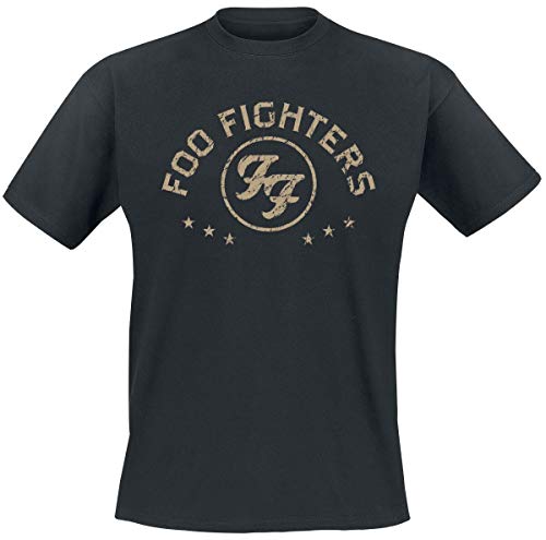 Foo Fighters Arched Star Hombre Camiseta Negro S, 100% algodón, Regular