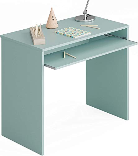 Habitdesign - Mesa de Ordenador con Bandeja Extraible, Medidas: 90 x 79 x 54 cm de Fondo (Verde Acqua)