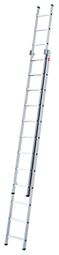 Hailo ProfiStep-Duo - Escalera industrial 2 tramos de aluminio (2 x 12 peldaños)