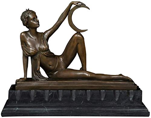 HZY Escultura de Escritorio, Accesorios De Decoración del Hogar Moderno Bronce Arte Figurativo Griego Decoración Bronce Luna Diosa Estatua Escultura for Decoración