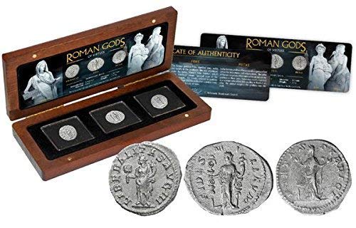 IMPACTO COLECCIONABLES Monedas Antiguas - 3 Denarios de Plata - Los Dioses Romanos