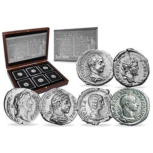 IMPACTO COLECCIONABLES Monedas Antiguas - 6 Denarios de Plata del Imperio Romano - 6 Emperadores