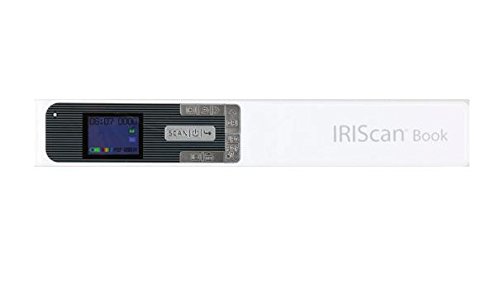 IRIS IRIScan Book 5 - Escáner portátil libros y revistas, batería, 1200 ppp, USB, Pantalla a color, JPG/PDF/PDF convierte texto a voz, Blanco