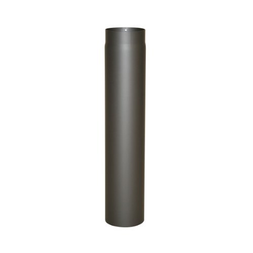 Kamino - Flam – Tubo para chimenea, Acero tubo para estufa de leña, Conducto de humos, Tubo vitrificado, Gris oscuro, Ø 120 mm/altura 750 mm