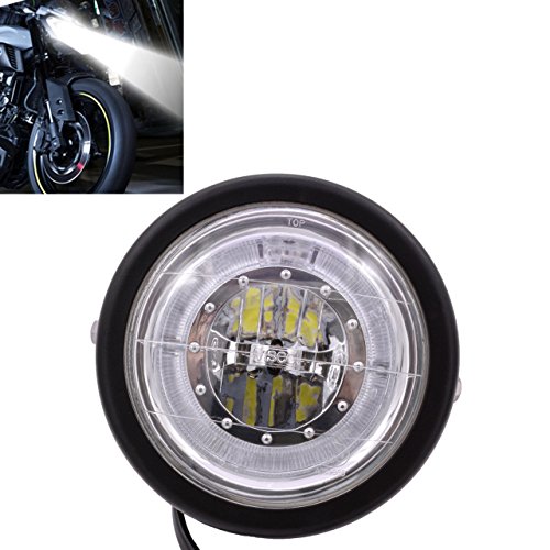 KaTur faro de la motocicleta faro LED 6 1/2 "para K awasaki H arley H onda S uzuki Y amaha soporte Blue Angel Eye personalizado