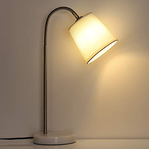 Lámparas de escritorio modernas, lámpara de noche con cuello de cisne flexible, lámparas de trabajo para oficina, dormitorio, dormitorio - blanco