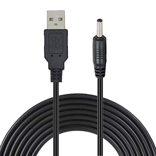 Liwinting 1.5m/4.92ft USB a DC 5V Cable 3.5mm x 1.35mm USB to DC Barrel Jack Cable de Alimentación Conector, Monitores, Luces LED, Pequeños Dispositivos Electrónicos, Etc. - Negro