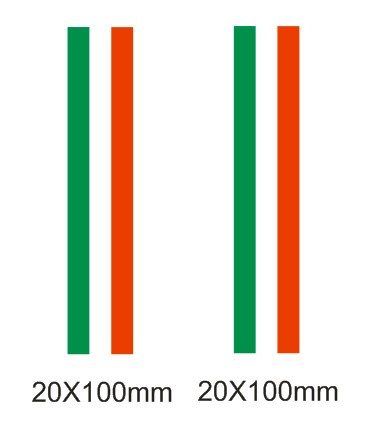 Lote 2 pegatinas vinilo impreso para coche, pared, puerta, nevera, carpeta, etc. Bandera de italia