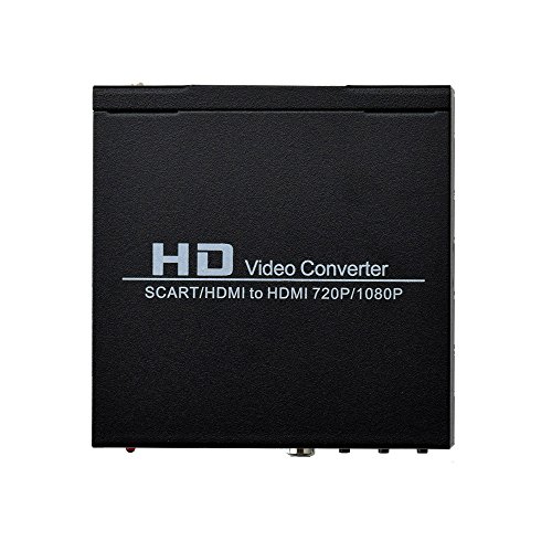Mcbazel SCART+HDMI a HDMI con 3.5mm Convertir 480I(NTSC)/576I(PAL) de formato a 720P/1080P Salida de señal HDMI, conéctese con el DVD/decodificador/reproductor HD/consola(PS2/PS3PSP/Wii/Xbox360)