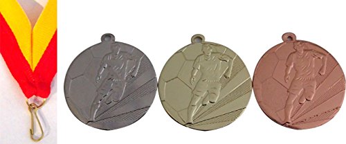 Medallas de fútbol con cinta de regalo