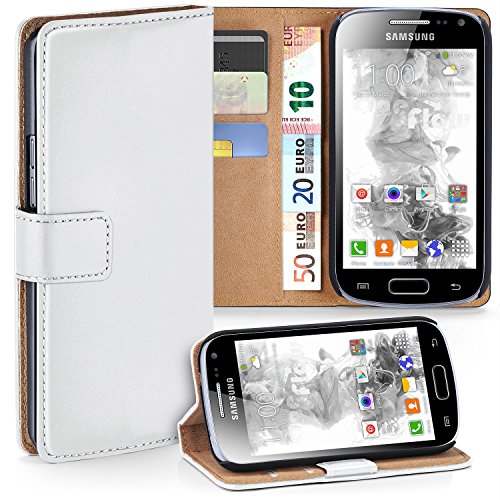 MoEx® Funda Cartera [protección 360°] Compatible con Samsung Galaxy Ace 2 | Cierre magnético, Blanc