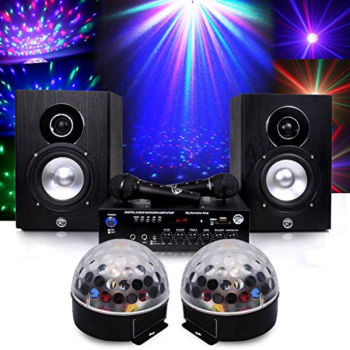 My Deejay Paquete DE MI LED 150W Completo Karaoke y Huevos Astro cristalina del RGB