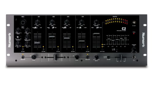 Numark C2 - Mezclador para DJ de cuatro canales con ecualizador de 5 bandas y montaje en rack