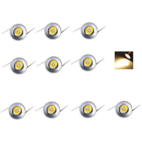 OLEEP LED Focos de techo empotrables Mini LED Spot Downlight Foco, Blanco Cálido, 230V, 1W,10 pcs [Clase energética A +]