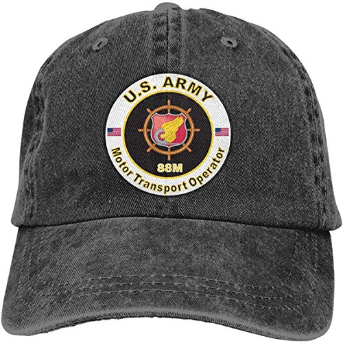 ongzhubaih US Army MOS 88 M Motor de transporte Operator unisex para adulto Cowboy Hats Denim Hats Dad Hat Classic béisbol Hats negro Talla única