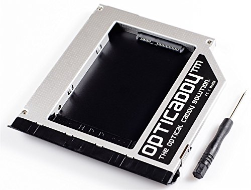 Opticaddy© SATA-3 HDD/SSD Caddy Adaptador para DELL Latitude E6220, E6320, E6420, E6520, E6230, E6330, E6430, E6430s, E6520, E6530 (con Mecanismo de Liberación Rápida para un intercambio rápido de unidades) - reemplaza la unidad óptica, viene con tecnolog