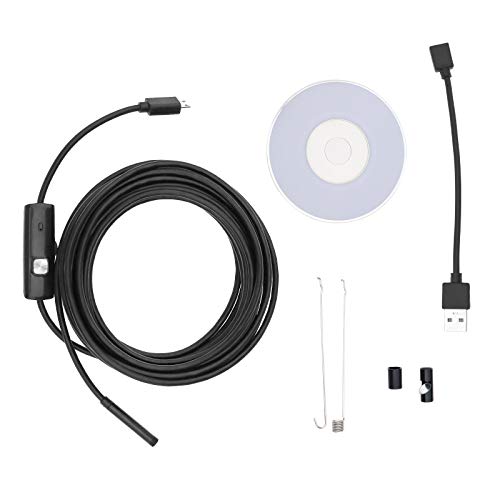 OTOTEC - Endoscopio USB con 6 LED 5,5 mm, boroscopio de 1 m, 2 m, 5 m, para Android y PC USB/Micro USB Endoscopio impermeable, PC (Policarbonato), 5 m