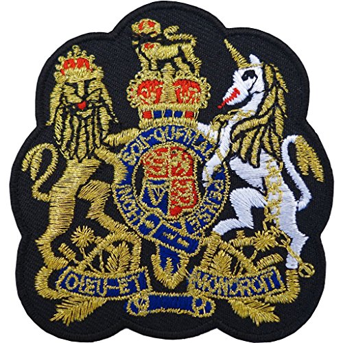 Parche bordado con el escudo del Reino Unido, con la corona de oro británica, para planchar o coser