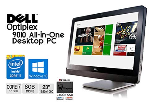 PC Dell 23 pulgadas Todo en uno Optiplex 9010 I7-3770s 8 GB RAM SD 240 GB - HD Grafics 4000 - Windows 10 (Reacondicionado)
