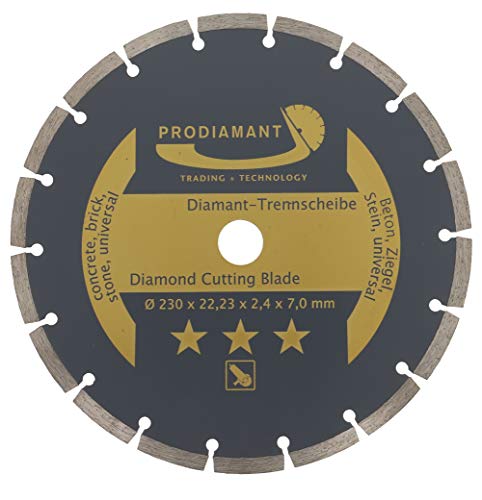 PRODIAMANT – Disco de diamante 230 x 22,2 mm Copa – Hormigón, piedra, ladrillo, universal – Disco de diamante 230 mm
