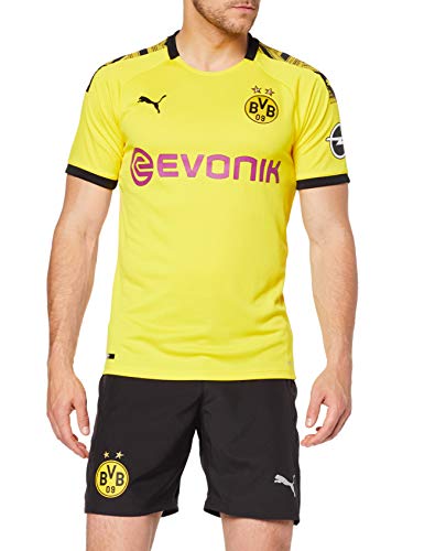 PUMA 1a Equipación 19/20 Borussia Dortmund Replica con Evonik Opel Logo Maillot, Hombre, Cyber Yellow Black, M
