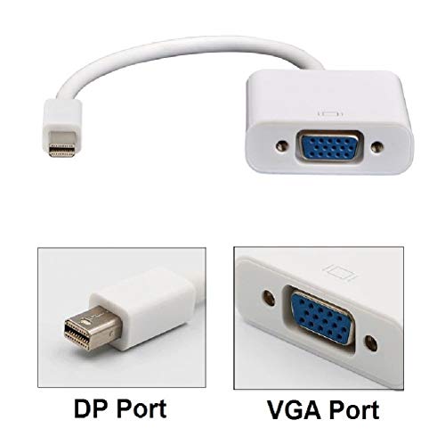 REALMAXÂ® Mini Display Port Thunderbolt to VGA Cable Adapter For Macbook / Pro / Air / iMac / Microsoft surface Pro / Dell / Lenovo/ ASUS / Toshiba / HP to Projector / Monitor video images display (Mini DisplayPort to VGA), [Importado de UK]