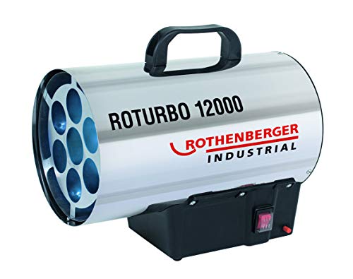 ROTHENBERGER 1500000050 Industrial Gas – Heiz – Kanone / Gebläse RoTurbo 12000 inkl. Piezo-Zündung, Schlauch und Regler, 13,3 kW
