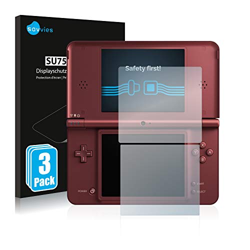 savvies Protector Pantalla Compatible con Nintendo DSi XL (6 Unidades) Pelicula Ultra Transparente