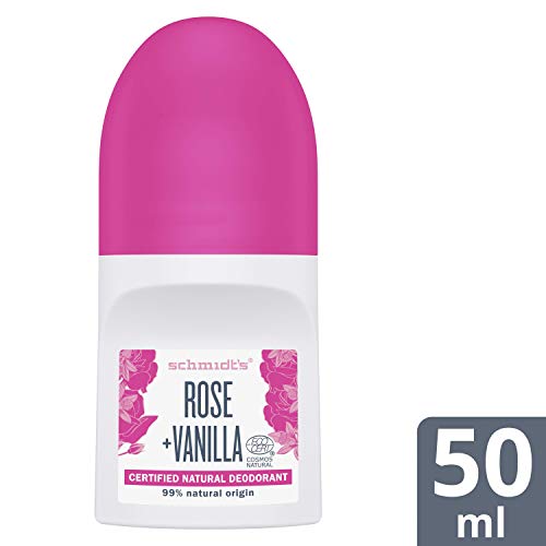 Schmidt's - Desodorante Roll On Rosa y Vainilla Vegano - 50 ml