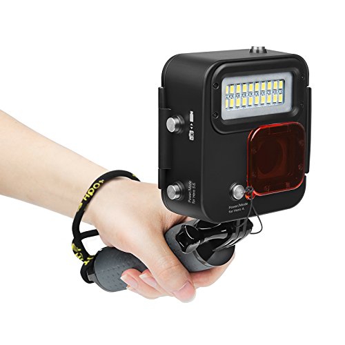 SHOOT 1000LM Video Luz LED Lámpara Impermeable con Filtro para GoPro Hero 7 Black (2018)/Hero 6/Hero 5/Hero 4 Cámara Deportiva