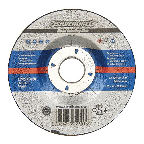 Silverline 260249 - Disco para desbaste de metal, acreditado por OSA (115 x 6 x 22,2 mm)
