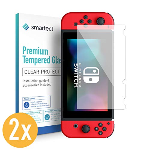 smartect Cristal Templado para Móvil Nintendo Switch 2019/2018 / 2017 [2 Unidades] - Protector de Pantalla 9H - Diseño Ultrafino - Instalación sin Burbujas - Anti-Huella