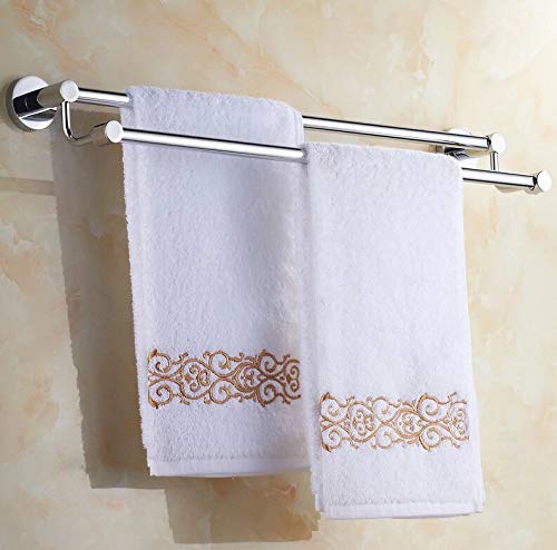 St@llion - Barra doble para colgar toallas de baño o ducha, acero inoxidable