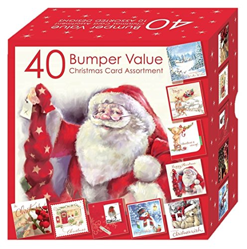 Tarjetas de felicitación navideñas - carcasa 40 tarjetas de Navidad caja de varios colores - 10 Designs suave y tradicional