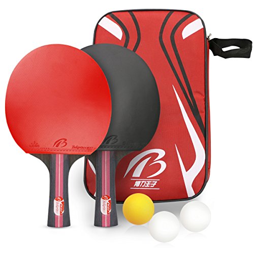 Tencoz Juego de Tenis de Mesa, Raquetas de Tenis de Mesa Profesionales 2 Raquetas de Ping Pong Alta Velocidad Juego de Tenis de Mesa para el Juego de Interior al Aire Libre