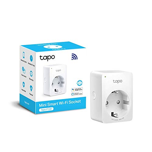 TP-Link Tapo P100 - WiFi Enchufe Inteligente Mini tamaño para Controlar su Dispositivo Desde Cualquier Lugar, sin Necesidad de Concentrador, Funciona con Amazon Alexa y Google Home e IFTTT