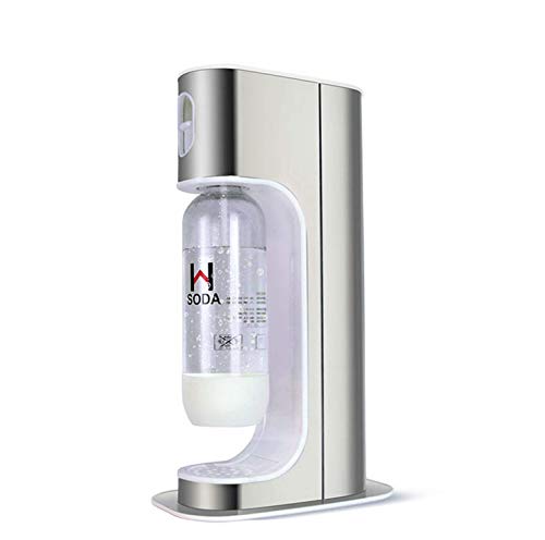 TX® Máquina de agua de soda de acero inoxidable con espuma, máquina de agua con agua de 1 litro y dispensador de agua con gas de 60 litros con 2 botellas de agua, 1 cilindro de gas