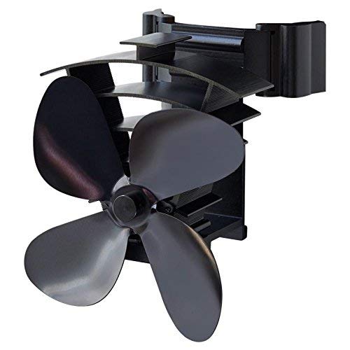 Valiant Ventilador de estufa alimentado por calor, negro, FIR350