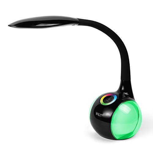 WILIT T3 5W LED Lámpara de Escritorio Regulable Luz de Color, 3 Niveles de Brillo, Placentera para los Ojos, Negro